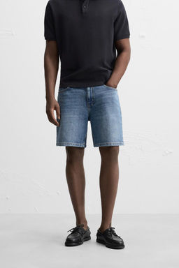 REGULAR FIT DENIM BERMUDA SHORTS - Zara фото 8