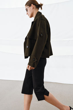 TRENCH CORTO WATER REPELLENT ZW COLLECTION / Khaki oscuro - Zara фото 5
