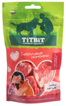 Снеки мягкие Счастливые моменты для собак всех пород с телятиной и клюквой 25741