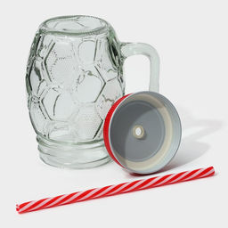 Кружка Доляна Мяч, 500 мл, с крышкой и трубочкой, стекло, МИКС фото 6