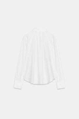 ZW COLLECTION PLEATED POPLIN SHIRT - Zara фото 8