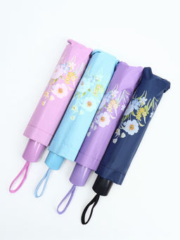 Зонт механический Цветочные композиции, эпонж, 4 сложения, 8 спиц, R=48/55 см, d=96 см, МИКС