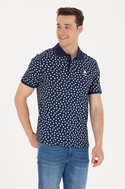 U. S. Polo Assn Мужская темно-синяя футболка с воротником-поло - U.s. polo assn фото 3