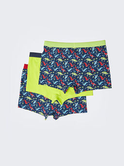 Bask?l? Pamuklu Erkek ?ocuk Boxer 3l? - Waikiki фото 2