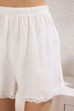 Trendyolmilla Siyah Dantelli Viskon Sortlu Dokuma Pijama Tak?m? THMSS24PT00181  фото 3