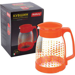 Кувшин из жаропрочного стекла Brocca-1800 с пластиковой ручкой 1.8 л, в ассортименте, арт.910115 /Ma - Mallony фото 2