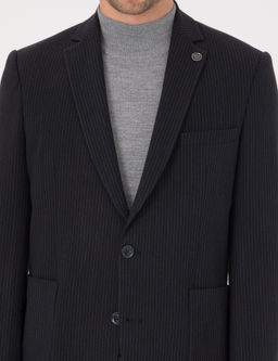Lacivert Ex. Slim Fit _izgili Tak_m Elbise