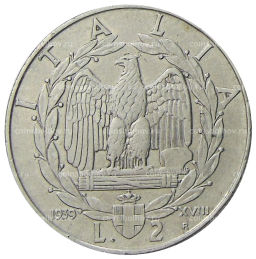 2 лиры 1939 года Италия