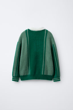 FAUX FUR KNIT POLO SWEATER WITH SLOGAN - Zara фото 2