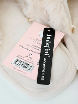 Тапочки домашние Indefini полиэстер кремовый  фото 10