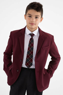 Бордовый школьный пиджак для мальчика Инфанта, модель 0509/1