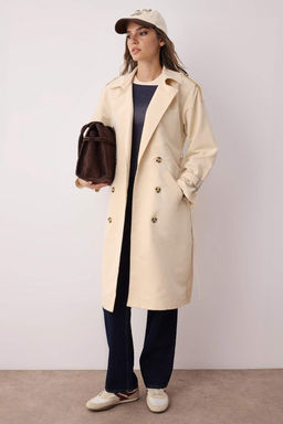 Trendyolmilla Haki Kemerli Ruzgarl?k Detayl? Su Itici Uzun Trenckot TWOSS21TR0005  фото 19