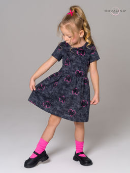 Платье Лето варенка графит сердце - Sovalina фото 9