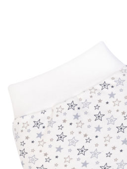 Ползункиштанишки молочные с принтом серые звезды