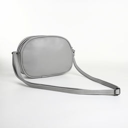 Сумка женская кросс-боди на молнии, 19×7×15 см, в клетку, серая