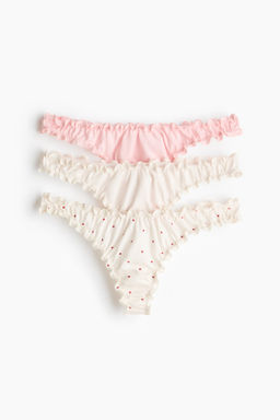 Pack de 3 bragas thong con ribete sobrehilado - H&m фото 6