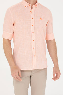 U. S. Polo Assn / Мужская оранжевая рубашка с длинным рукавом - U.s. polo assn фото 6