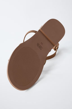 STRAPPY LEATHER SANDALS - Zara фото 6