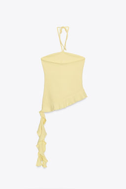 TEXTURED RUFFLE TOP - Zara фото 8