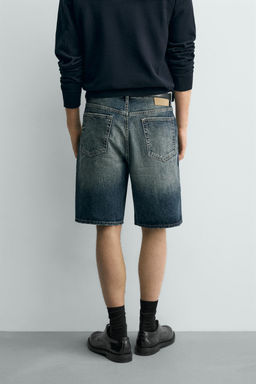 BERMUDA DENIM STRAIGHT FIT / Azul / Verde - Zara фото 3