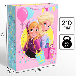 Пакет подарочный, 31×40×11 см, упаковка, Холодное сердце