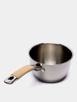 Ковш Fortuna 1,65л.,из нерж.стали, ручка сталь/силикон, матовый, d-16см, капс.дно, арт. 007216