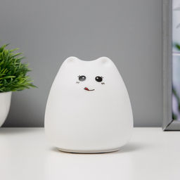 Фигурка световая RISALUX «Антистресс мякиш кошечка», LED-ночник, RGB, от батареек, 3×ААА, 9.5×9.5×10.5 см
