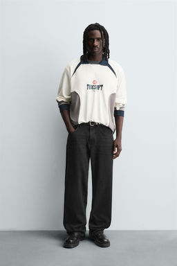 RETRO FOOTBALL PRINT POLO SHIRT