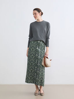 Beli Lastikli Desenli A Kesim Etek