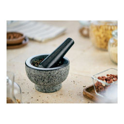 Ступка с пестиком из натурального камня Walmer Granite, 13 см, цвет серый  фото 4