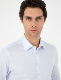 Голубая зауженная рубашка с длинным рукавом - Cacharel фото 2