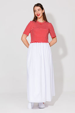 Платье NIKVA н534 красный/молоко