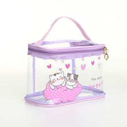 Косметичка на молнии для бассейна, с ручкой, с принтом Sweetie, сиреневая