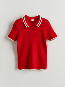 Polo Yaka K?z ?ocuk Triko Kazak