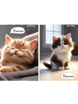 Цена за 5 шт. Блокнот А7 48л. на склейке "Котик дома -1" ("Prof-Press", Б48-4704)