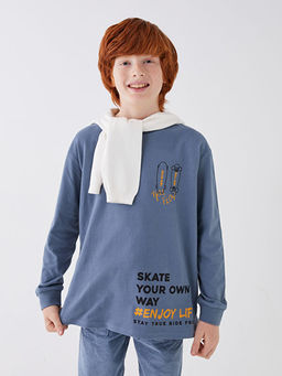 Rahat Kal?p Bisiklet Yaka Bask?l? Erkek ?ocuk Ti??rt