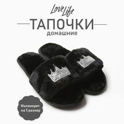 Тапочки женские с открытым носом LoveLife, размер 38-39, чёрные