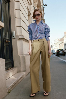 PANTAL?N BARREL PINZAS / Khaki