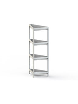 Этажерка 4-х секц угловая Kleo 442х330х1000мм белый