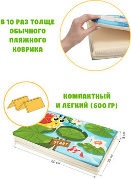 VAL VAL-O614-OC Коврик дет гимнастич Полоса препятствий, 60*144 см, 4 блока, цвет оранж., ВАЛИАНТИКИ, шт - Valiant фото 3