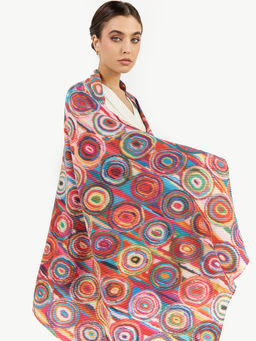 Большой, мягкий, тонкий и очень нежный двусторонний палантин с рисунком. - Tantino фото 2