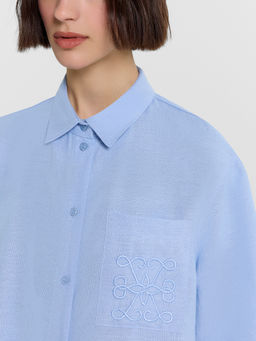 Рубашка женская голубая