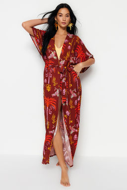 Yesil Etnik Desenli Kimono&Kaftan TBESS23KM00093 - Trendyolmilla фото 9
