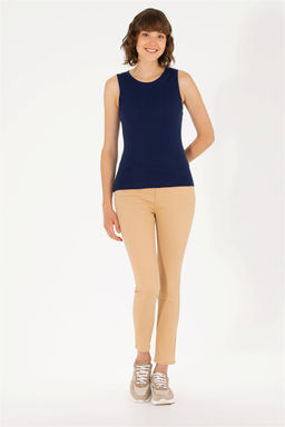 U. S. Polo Assn Женская базовая футболка без рукавов темно-синего цвета с круглым вырезом - U.s. polo assn фото 11