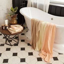 Полотенце махровое Экономь и Я 70х140 см, цвет персиковый мокко, 100% хлопок, 350 гр/м2  фото 8