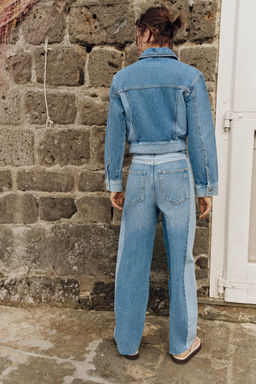 JEANS Z1975 BARREL TIRO MEDIO COMBINADO / Azul medio - Zara фото 4