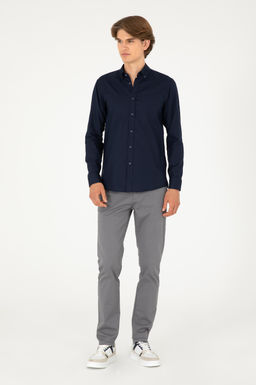 Мужские серые брюки из плотной ткани/чиносы