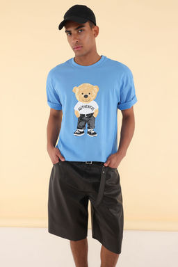 TRENDYOL MAN Ekru Unisex Oversize/Genis Kesim Ay?c?k Bask?l? %100 Pamuklu T-Shirt TMNSS25TS00158 - Trendyolmilla фото 20