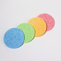 Цена за 6 шт. Спонж для умывания «Мягкость», d=7.5 см, МИКС