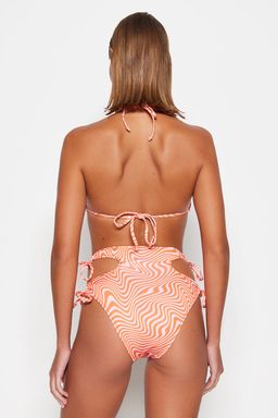 Soyut Desenli Cut Out/Pencereli Yuksek Bel Normal Paca Bikini Alt? TBESS23BA00048 - Trendyolmilla фото 6
